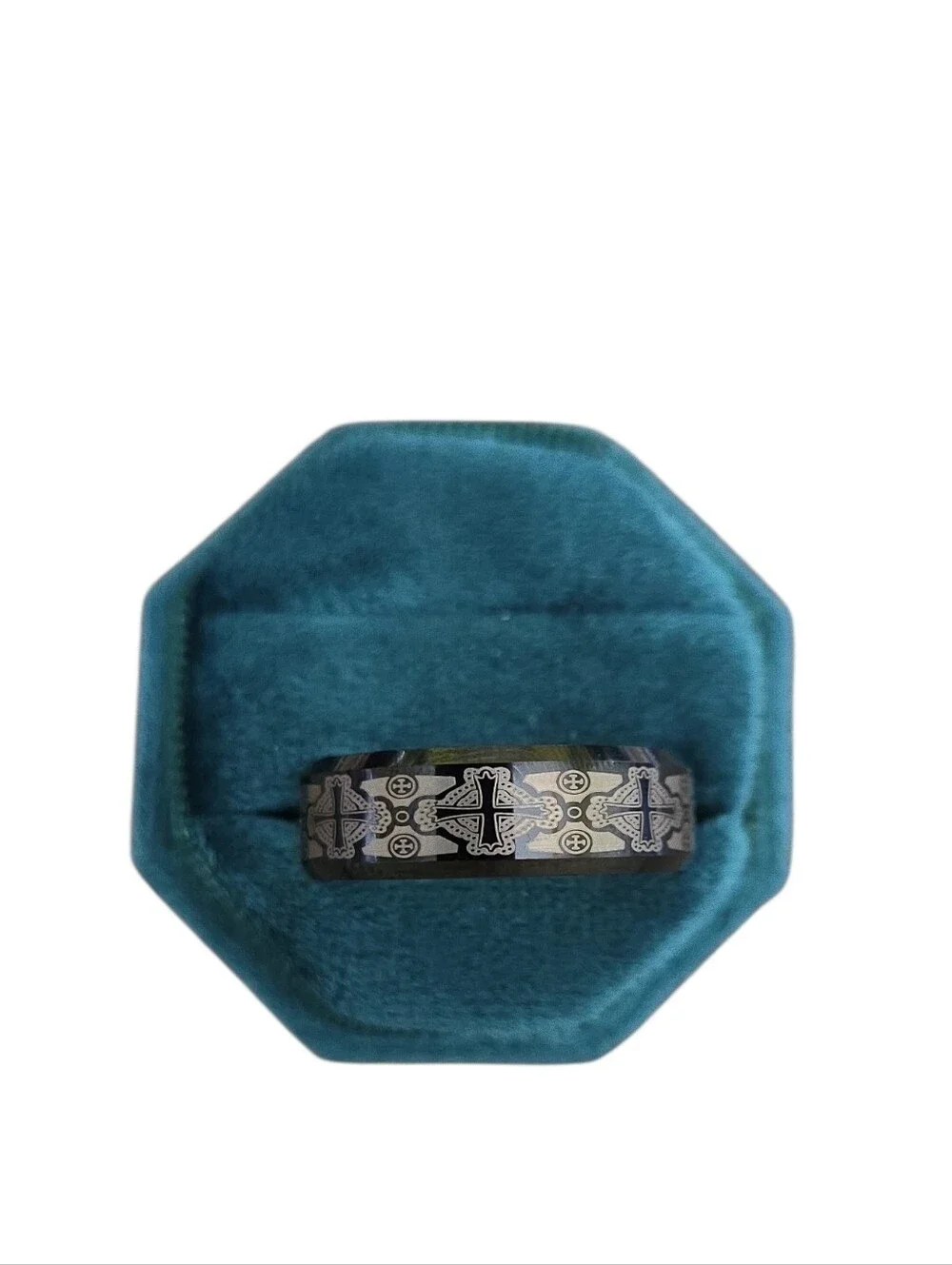 Size 14 Black Titanium Celtic Pattern Ring